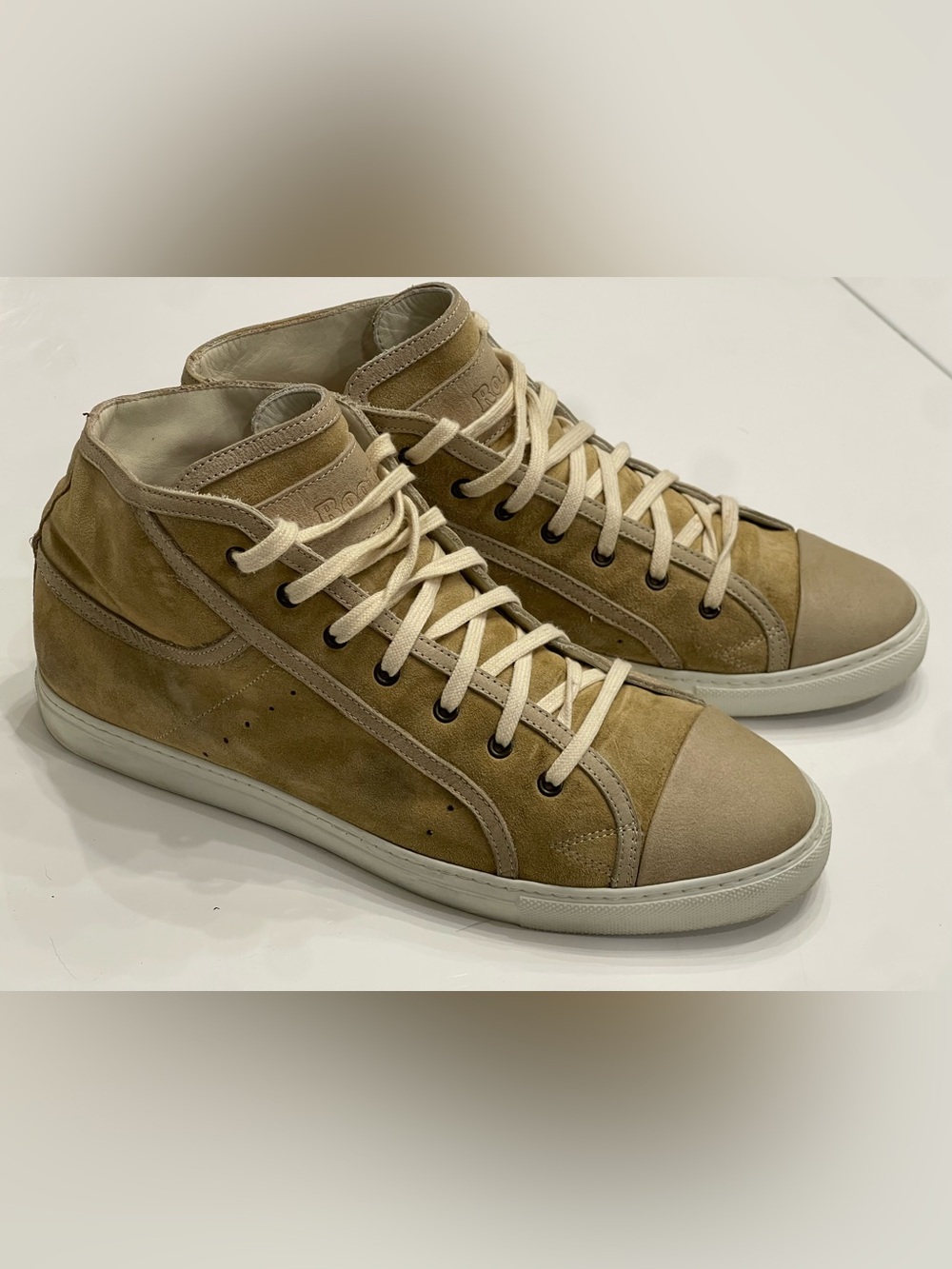 Roots Heritage Handcrafted Italy Suede Leather Lace Up Luxury Sneakers 44